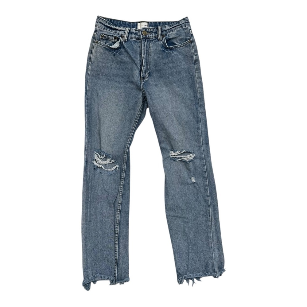 Amuse Society Blue Distressed Straight Leg Jeans - Size 26